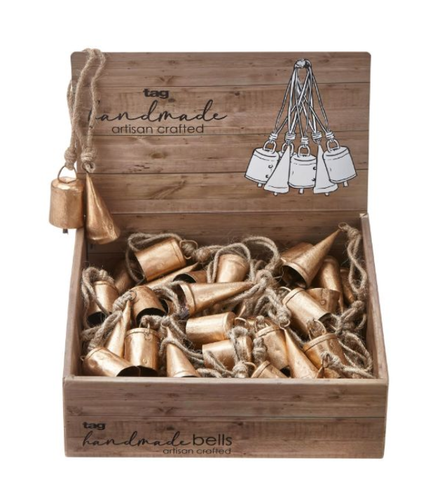 Mini Hanging Bells - Antique Gold