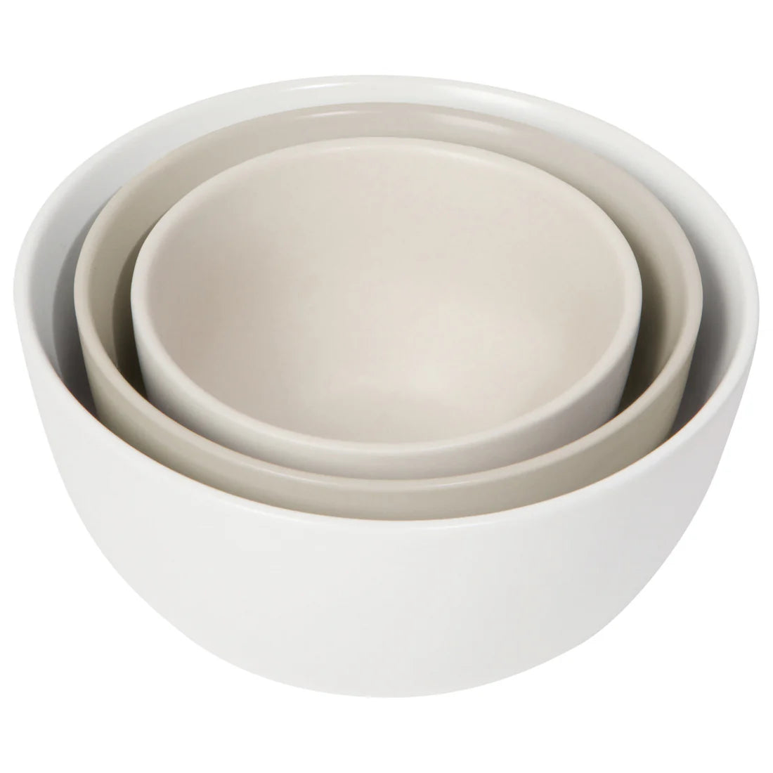 Matte White Prep Bowls -  Set of 3