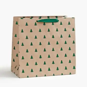 Green Glitter Tree Gift Bags