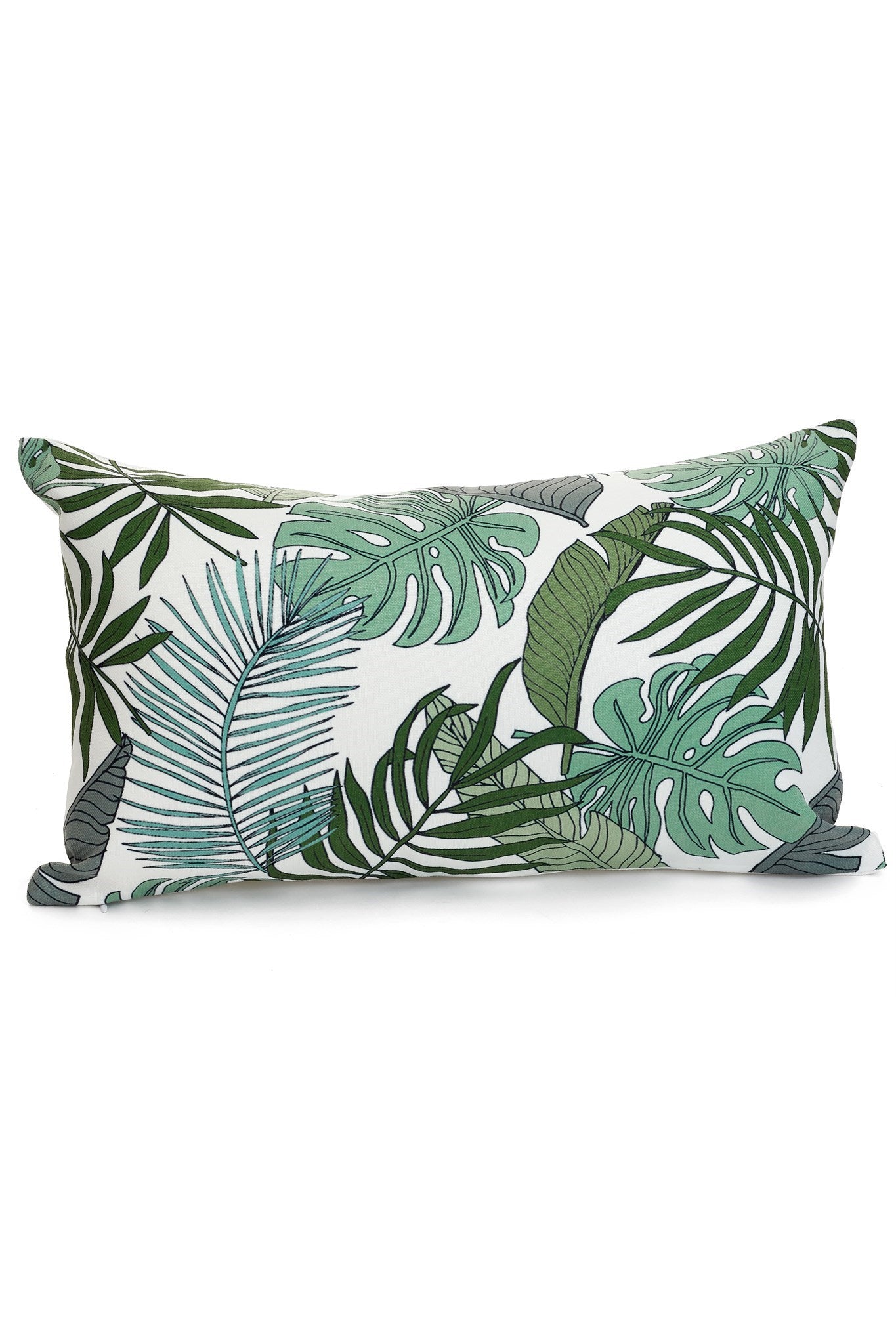 Tropical Lumbar Outdoor Throw Pillow (12" x 20")