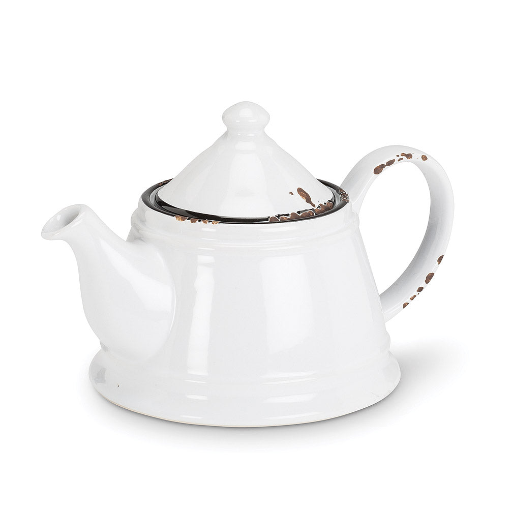Enamel-Style Stoneware Teapot