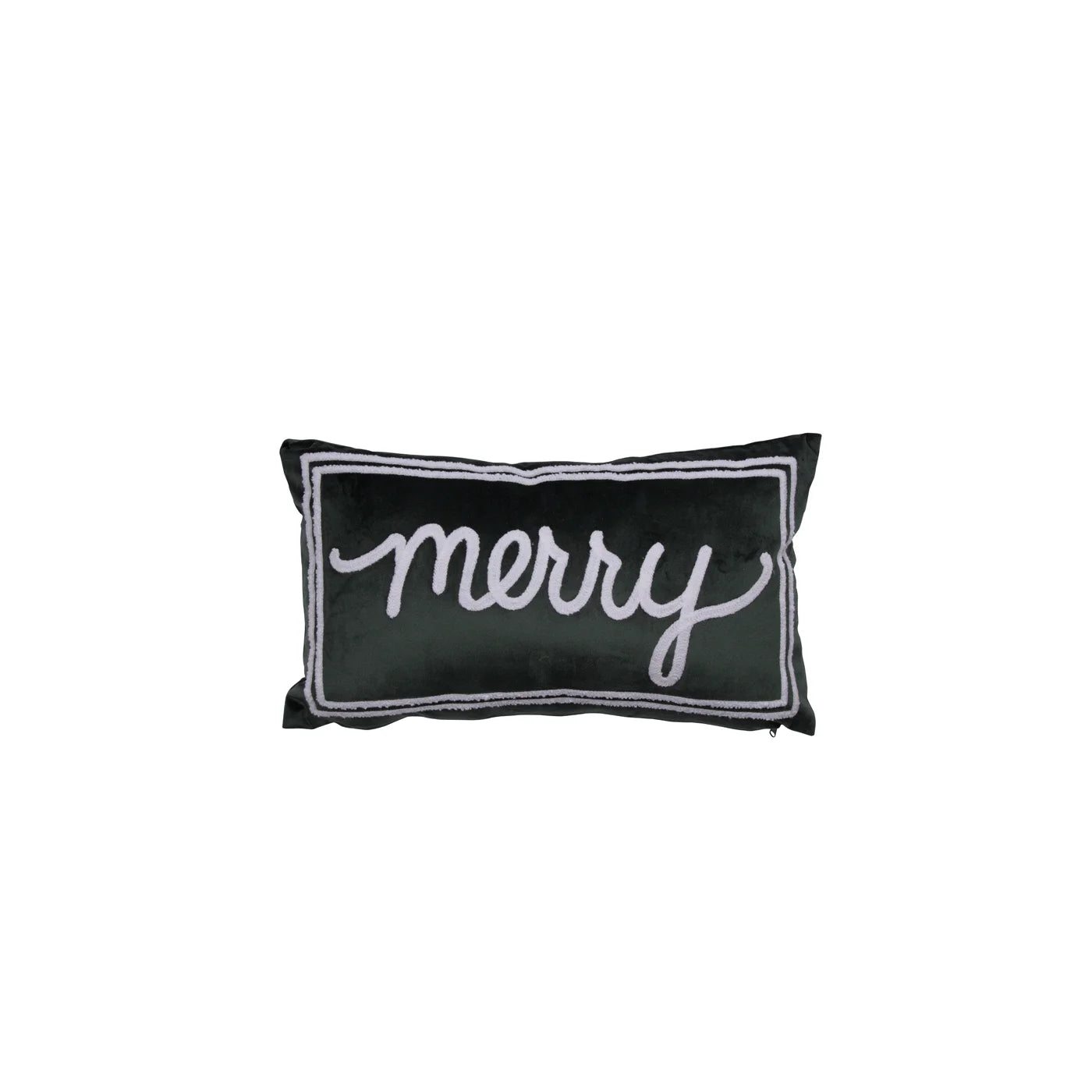Velvet Merry Script Throw Pillow