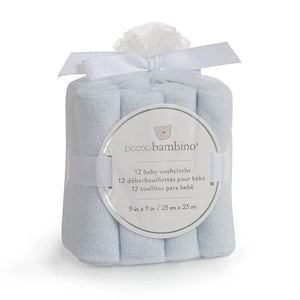 12 Pack Cotton Baby Washcloths - Blue