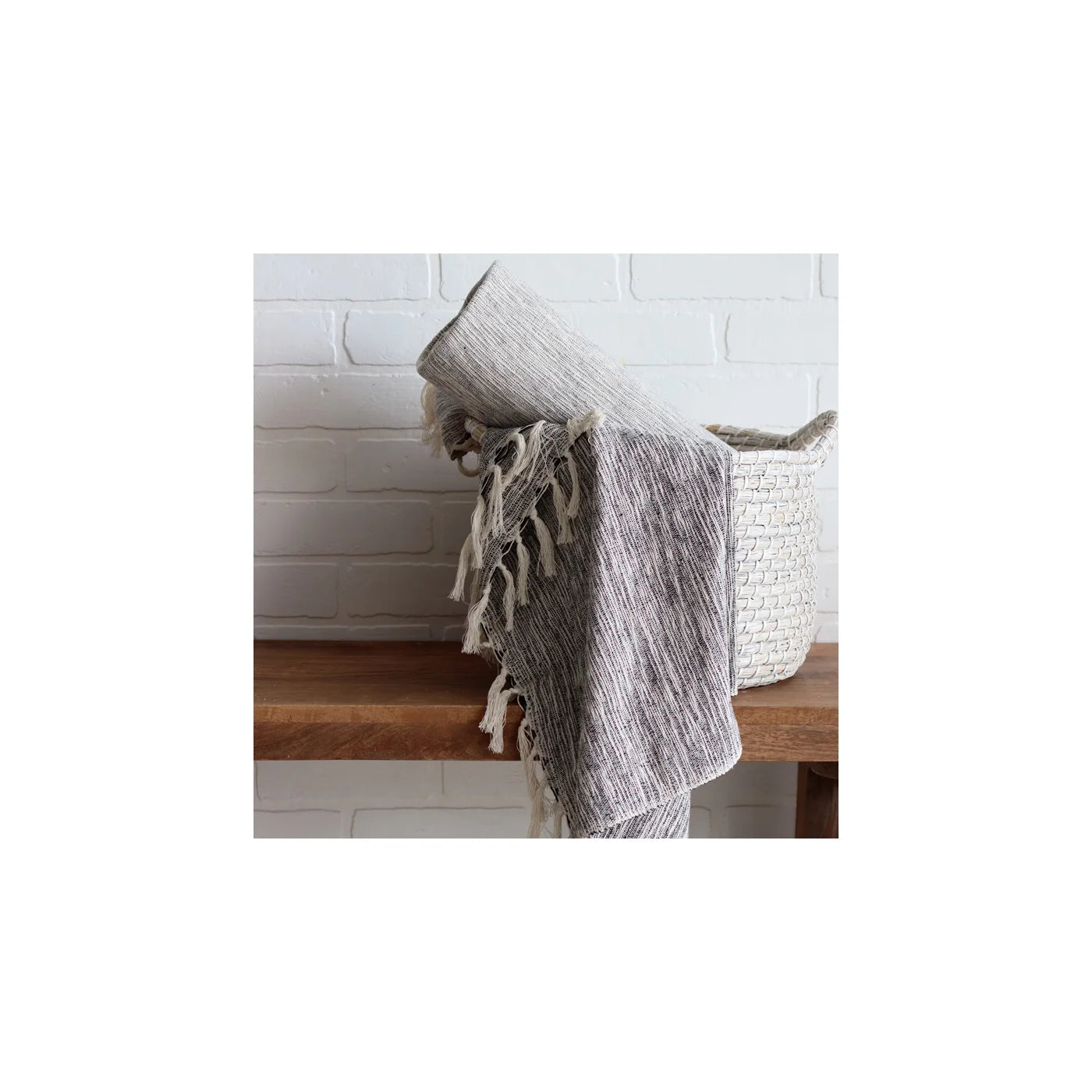 Slub Cotton Throw Grey