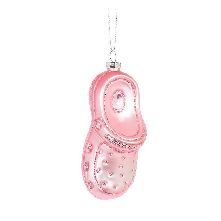 Pink Croc Glass Ornament