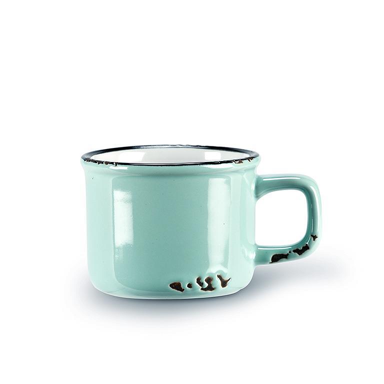 Teal Enamel-Style Espresso Mug