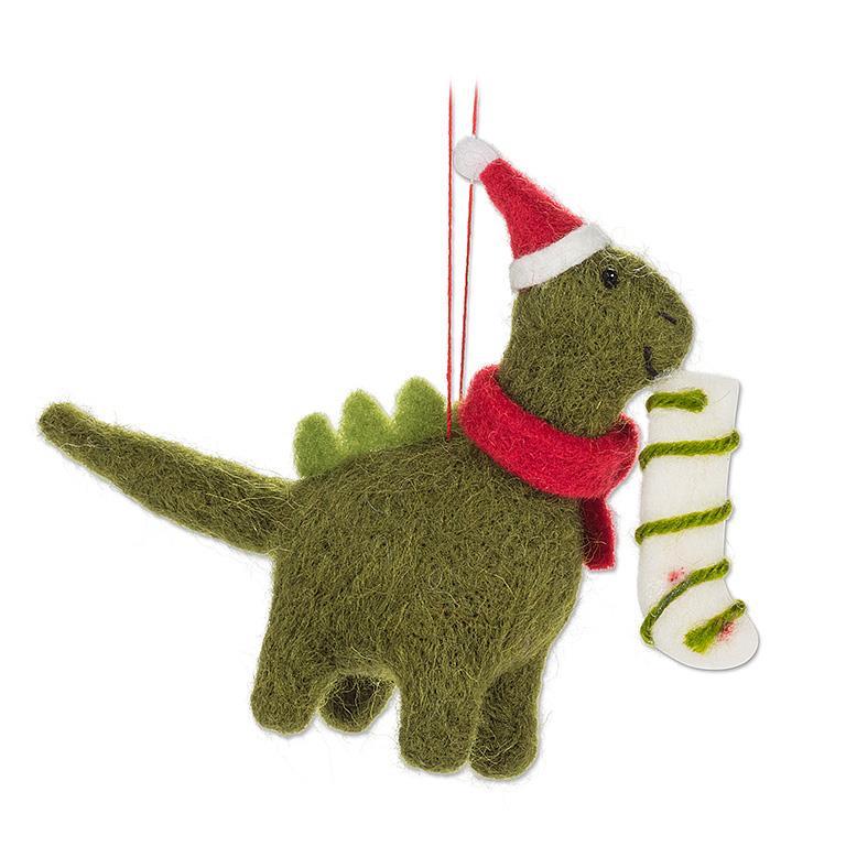 Holiday Dinosaur Felt Ornament