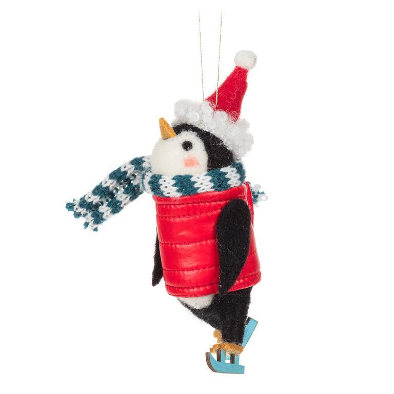 Skating Penguin In Vest Ornament