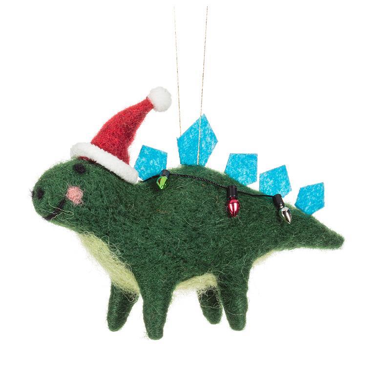 Dinosaur With Hat & Lights Ornament