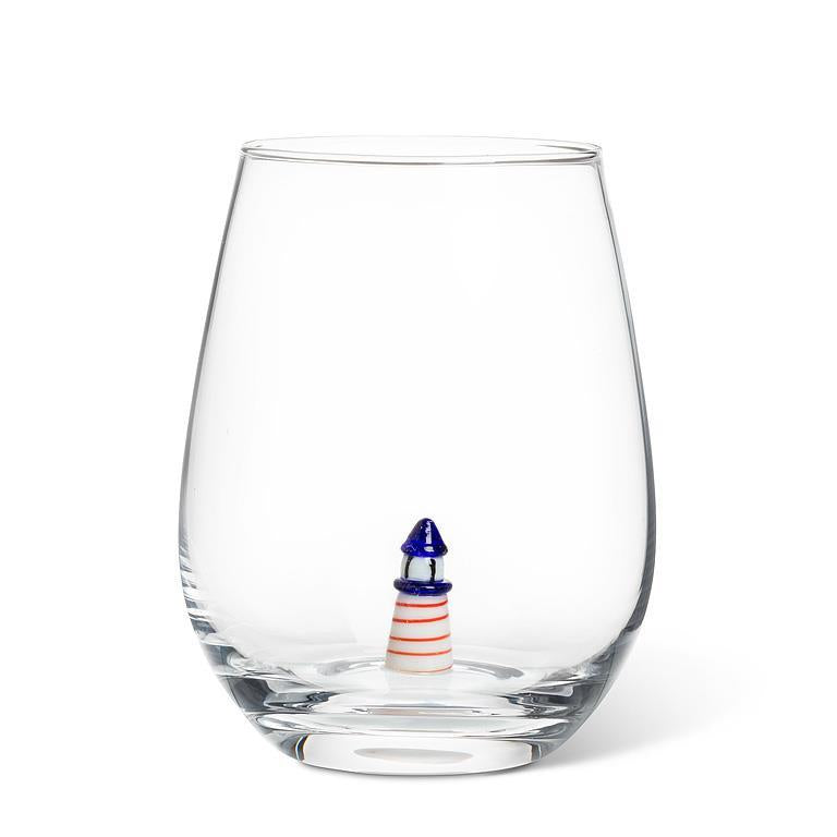 Lighthouse Stemless Wine Glass