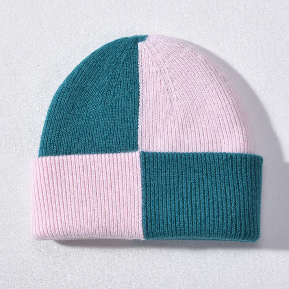 Luxe Cashmere Color Blocking Beanie