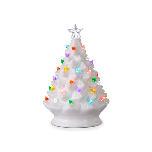 Vintage White Lighted Tree With Timer