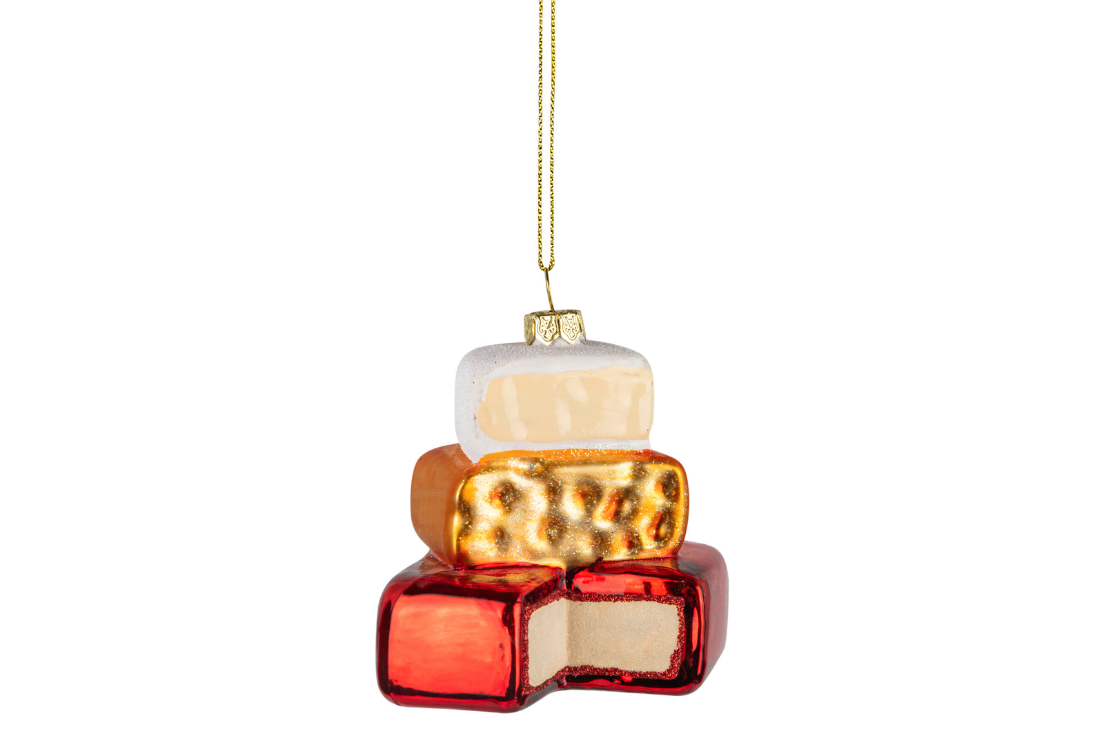 Glass Cheese Stack Ornament