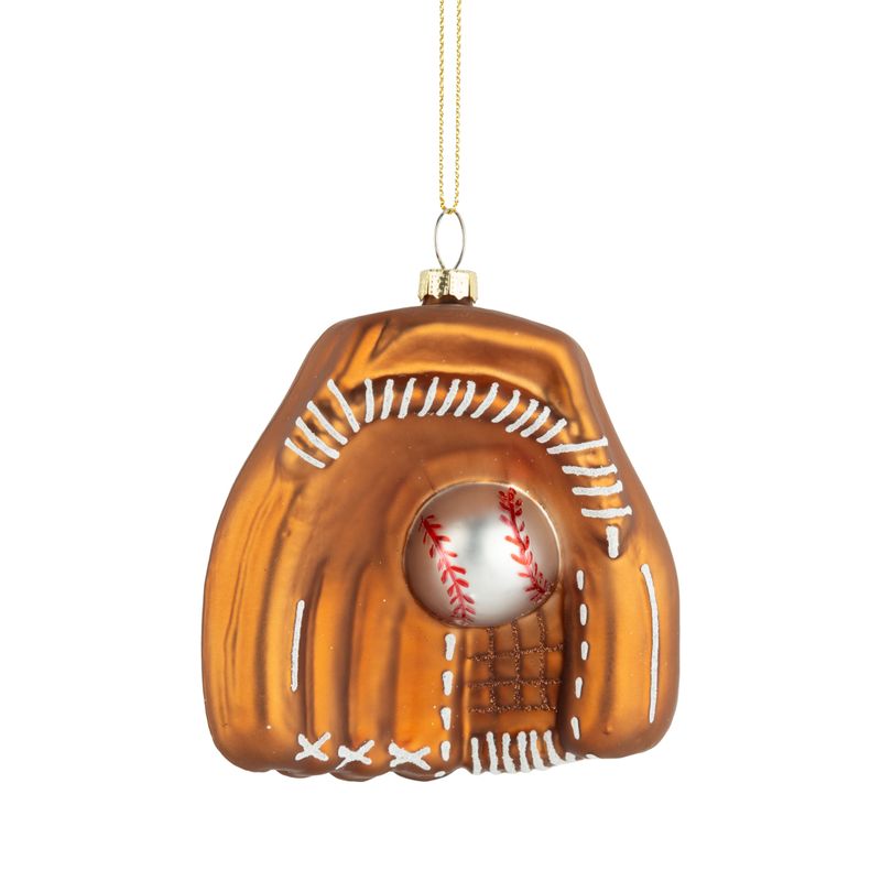 Glass Baseball Glove Ornament