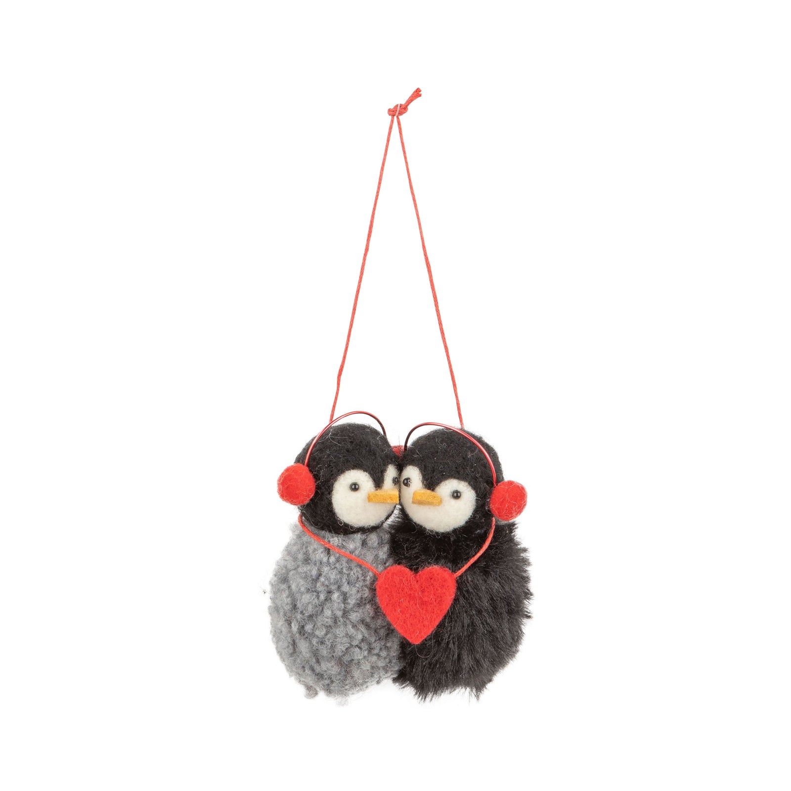 Felt Penguin Couple Ornament