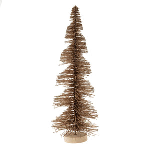 Swirl Bottle Brush Tree - Pale Gold Sparkle