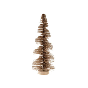 Swirl Bottle Brush Tree - Pale Gold Sparkle