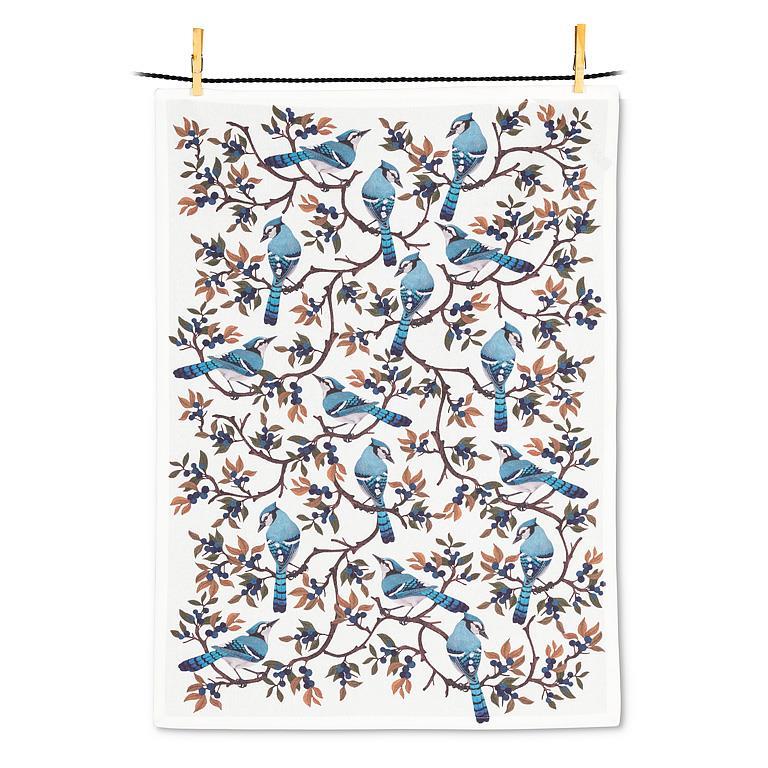 Blue Jays & Berries Tea Towel