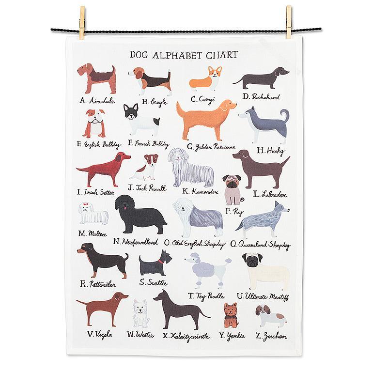 Dog Alphabet Kitchen Tea Towel