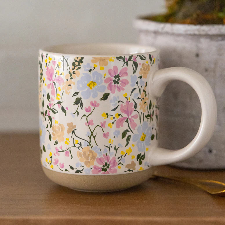 Floral Stoneware Mug