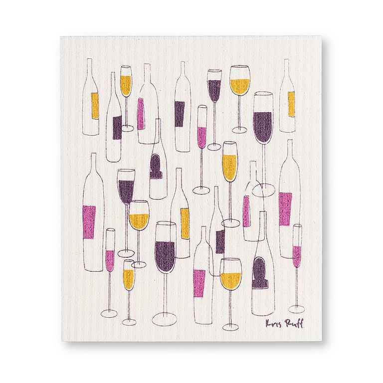 Wine Bottle Swedish Dishcloth