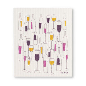 Wine Bottle Swedish Dishcloth