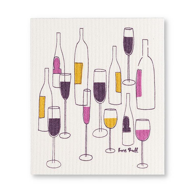 Wine Bottle Swedish Dishcloth