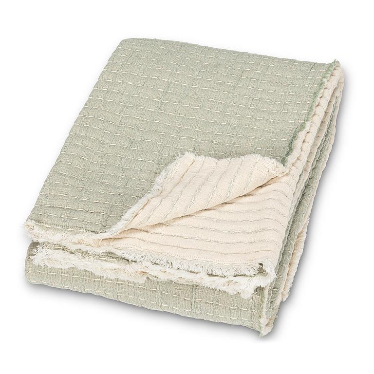 Green Overstitch Throw