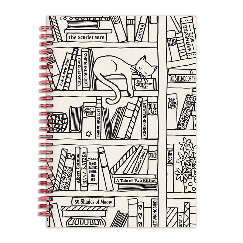 Cat On Bookshelf Journal