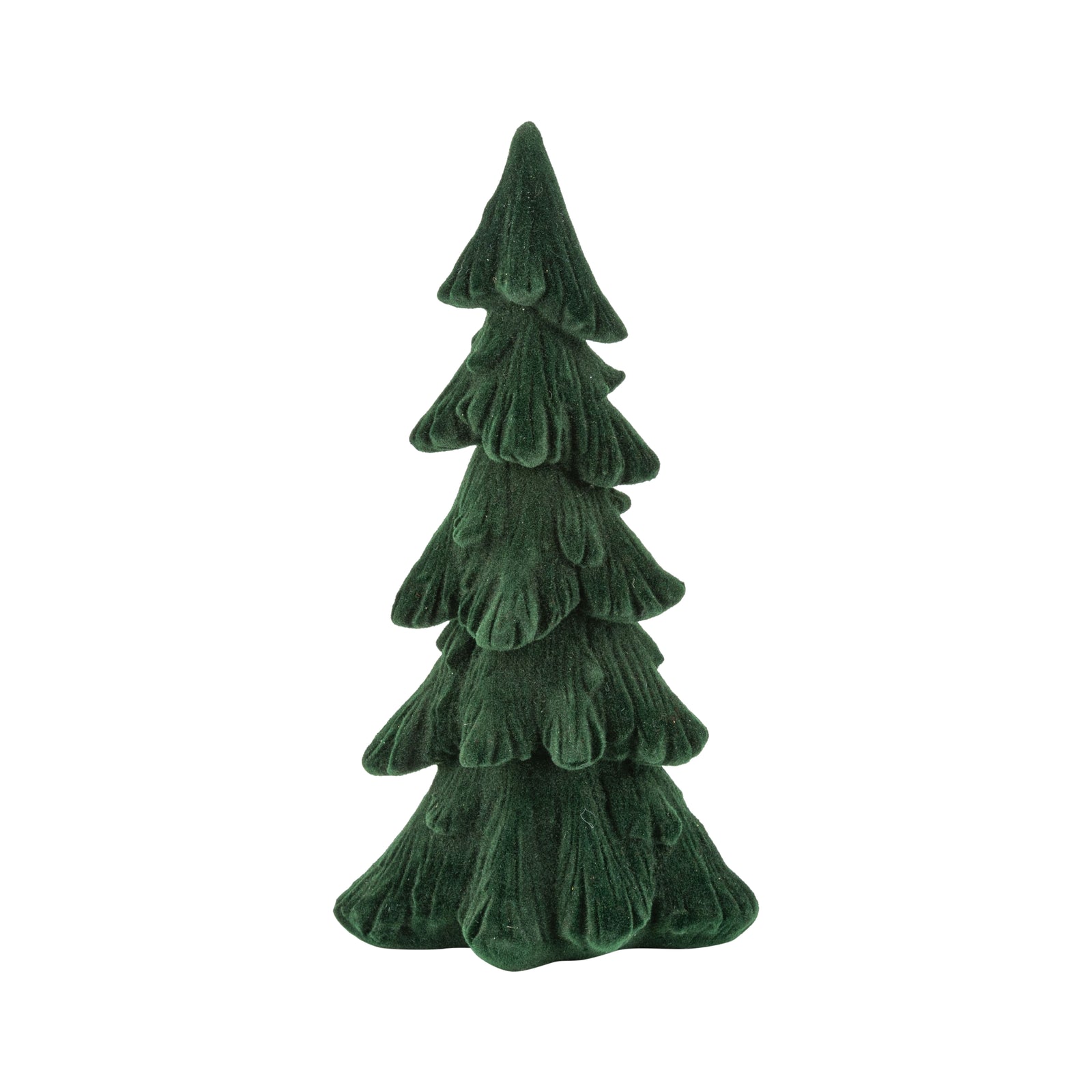 Small Green Flock Resin Christmas Tree