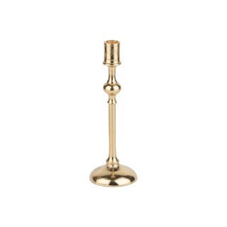 Gold Metal Taper Candle Holder with Round Base