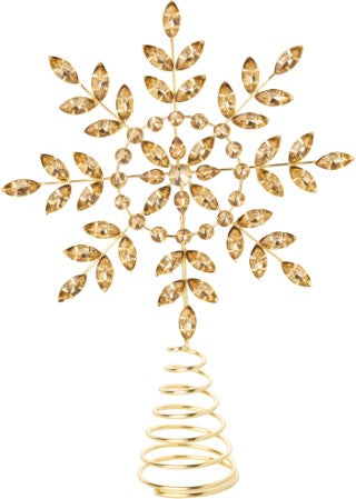 Gold Jeweled Snowflake Tree Topper