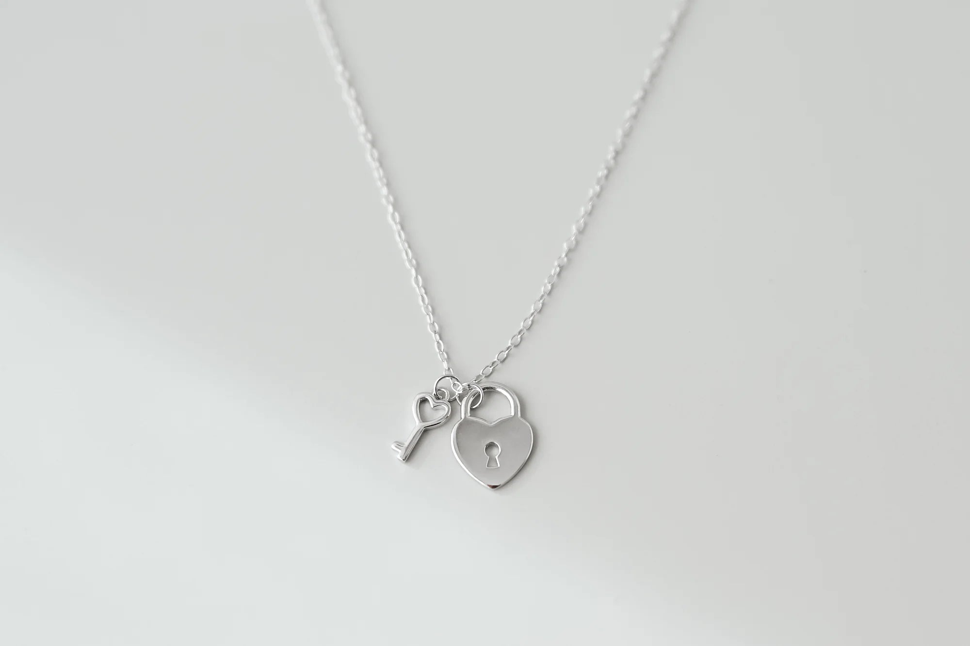 Sterling Silver Love Lock Necklace