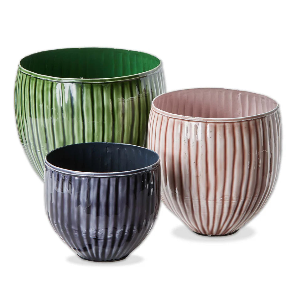 enamel planter pots Enamel Metal Planter