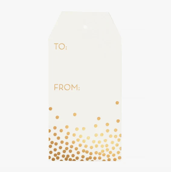 Gold Confetti Gift Tags - Set of 10