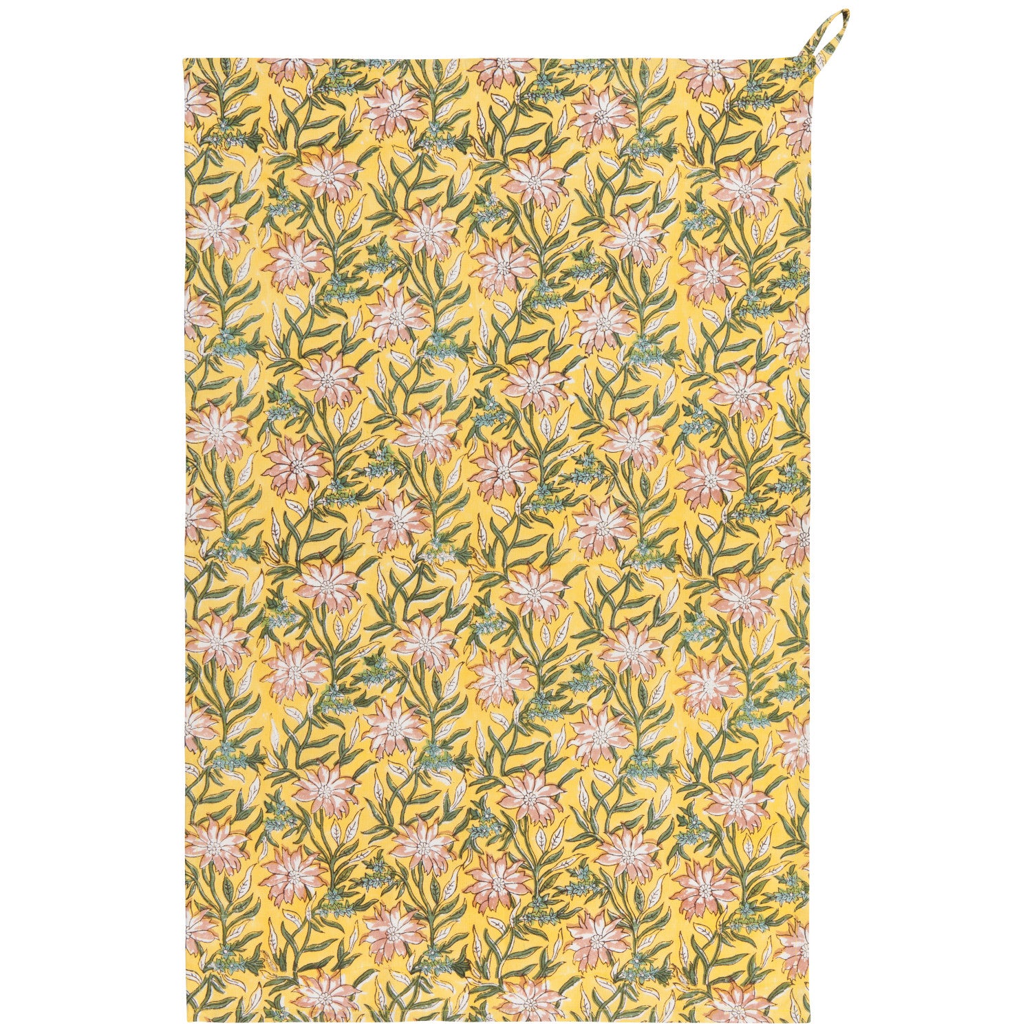 Clematis Hand Block-Printed Dishtowel