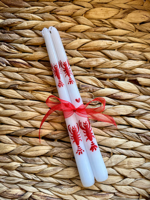 Hand Painted Taper Candles (Set Of Two)
