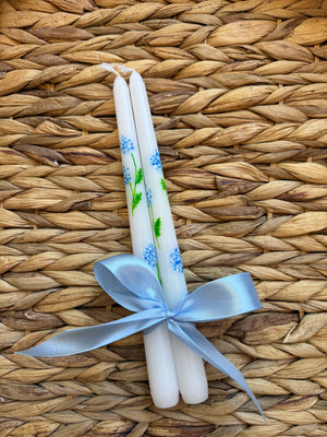 Hand Painted Taper Candles (Set Of Two)