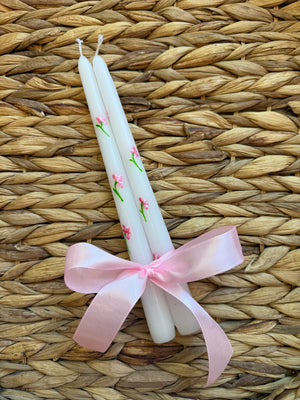 Hand Painted Taper Candles (Set Of Two)