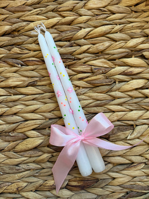 Hand Painted Taper Candles (Set Of Two)