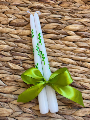 Hand Painted Taper Candles (Set Of Two)