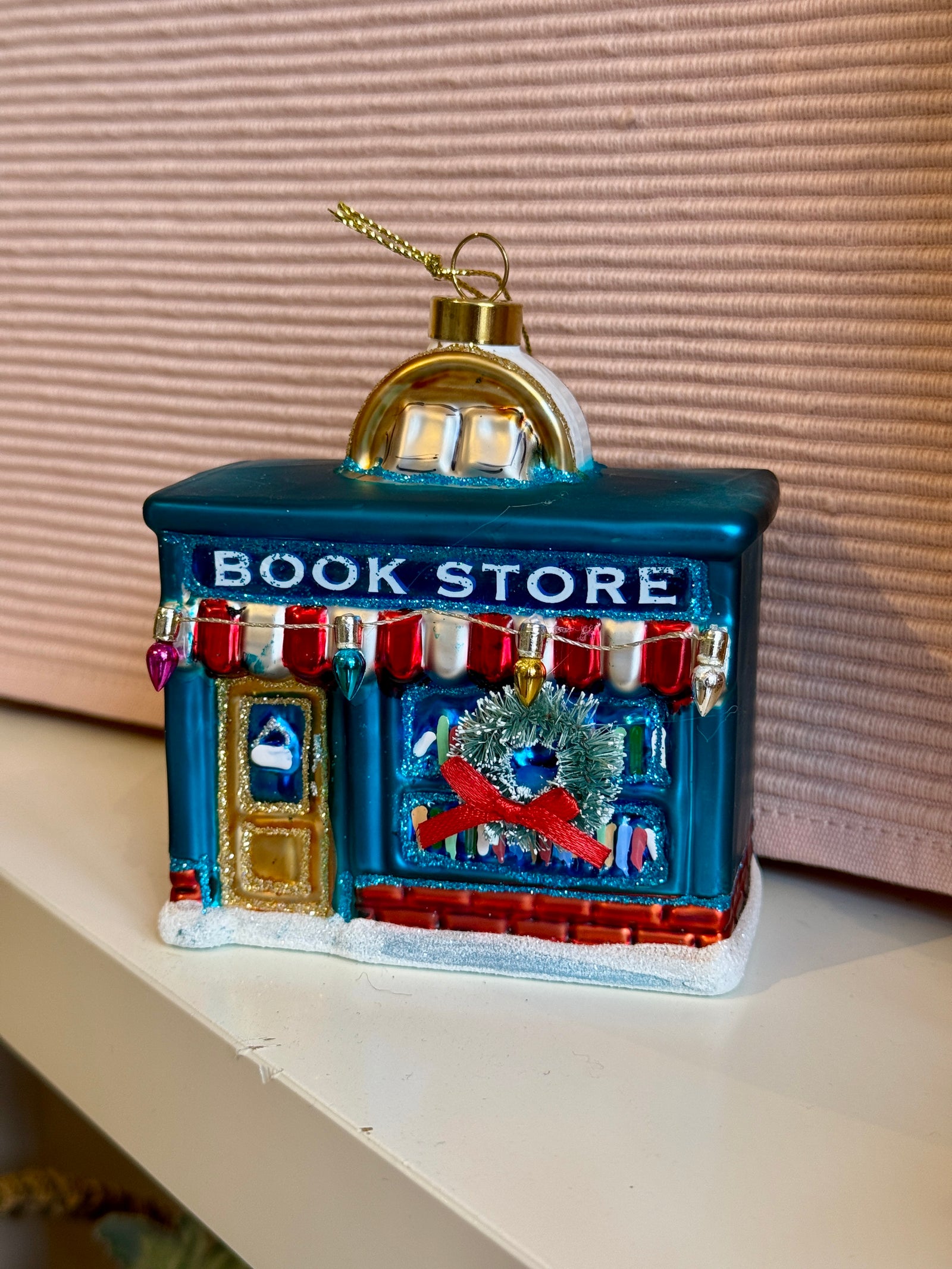 Book Store Glass Ornament
