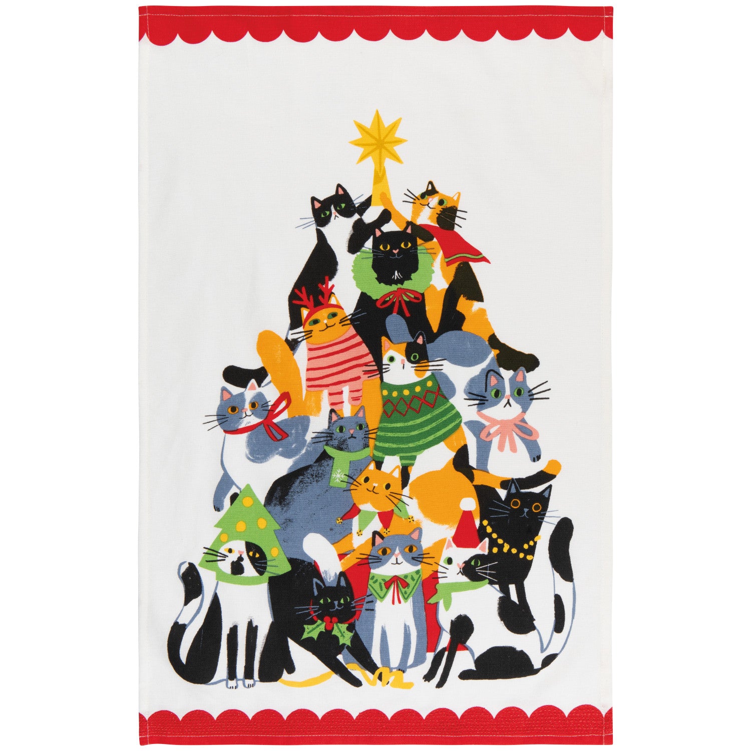 Kitty Carol Christmas Dishcloth