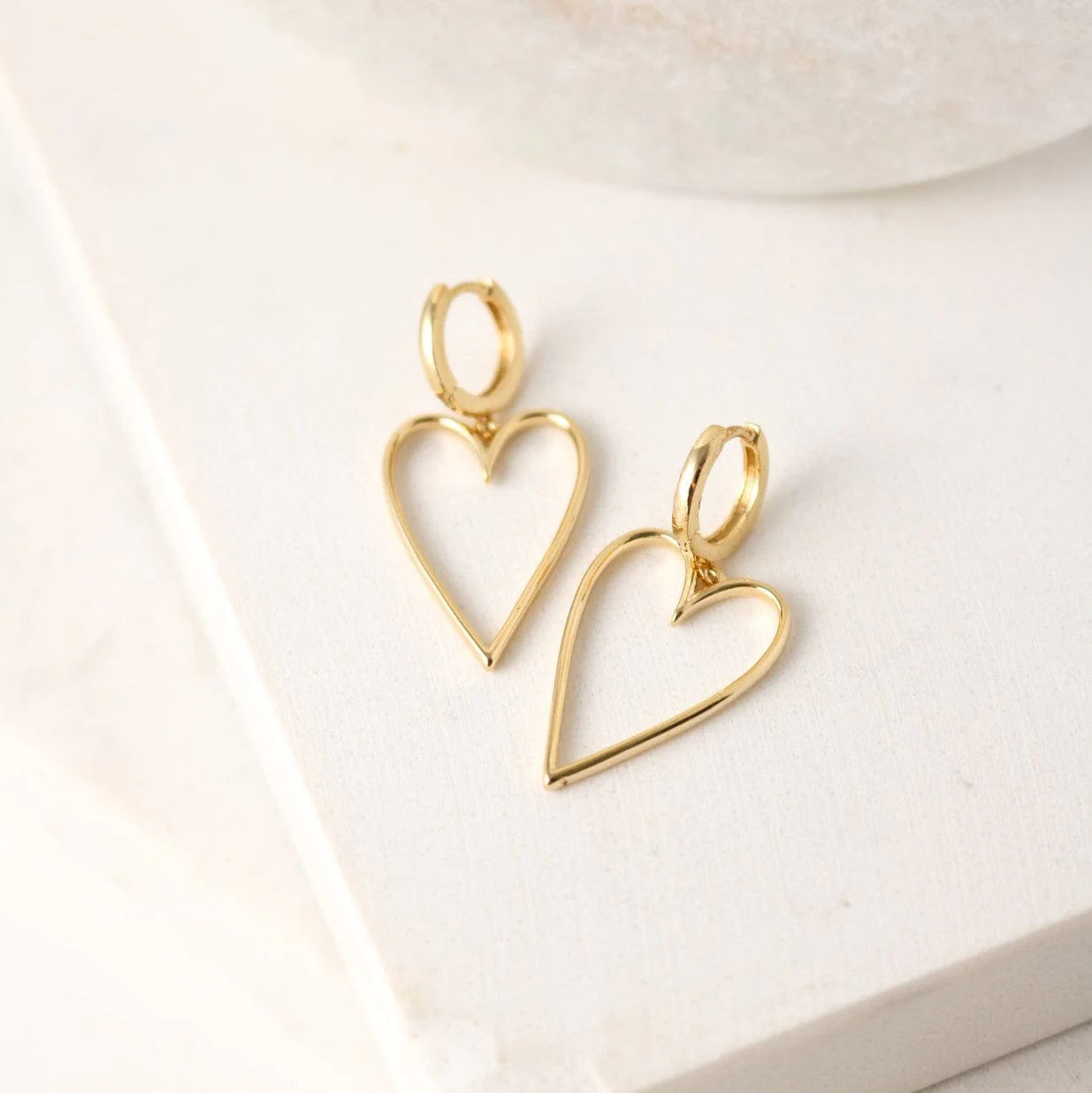 Lovestruck Heart Hoop Earrings - Gold