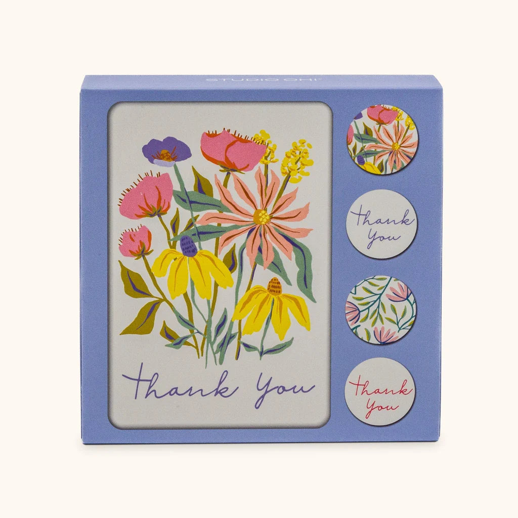 Springtime Blooms Notecard Set with Stickers