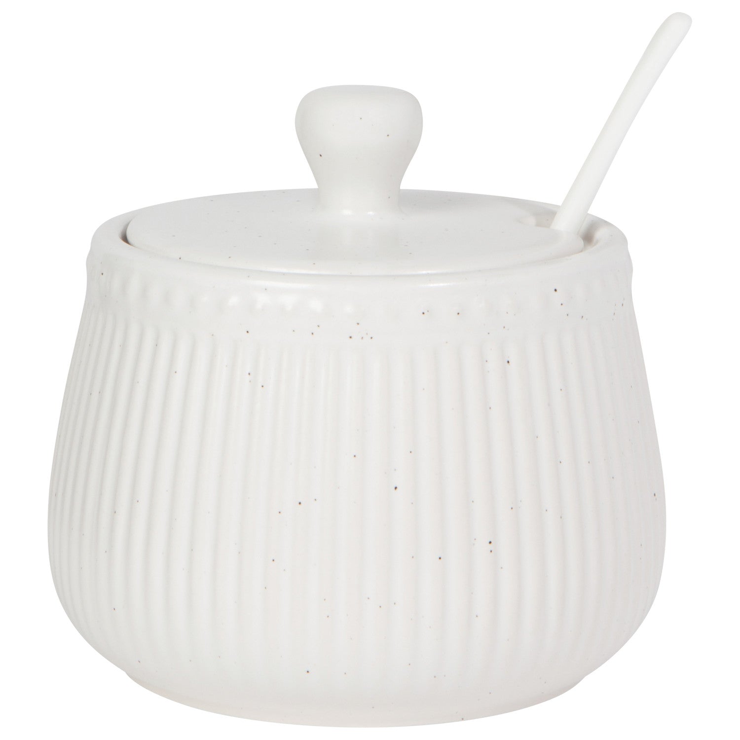 White Speckled Sugar Pot