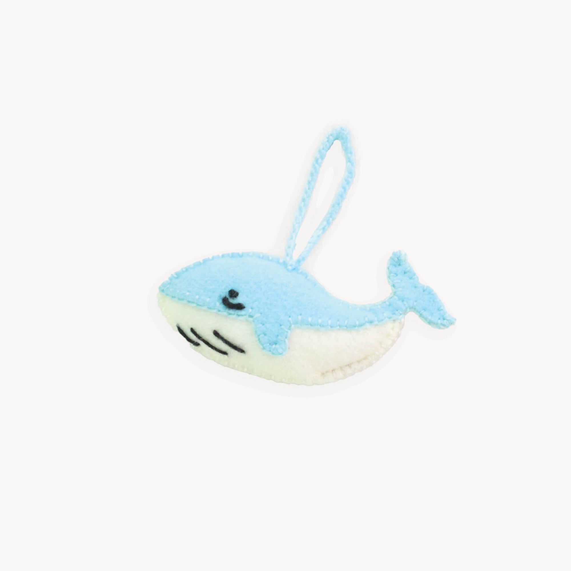 Hand Embroidered Ornament - Whale