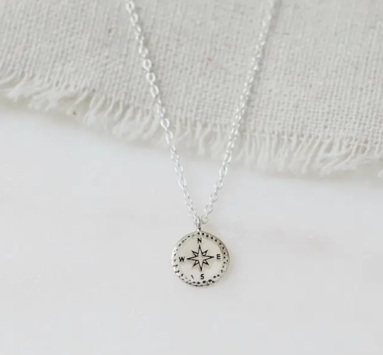 Compass Necklace - Sterling Silver