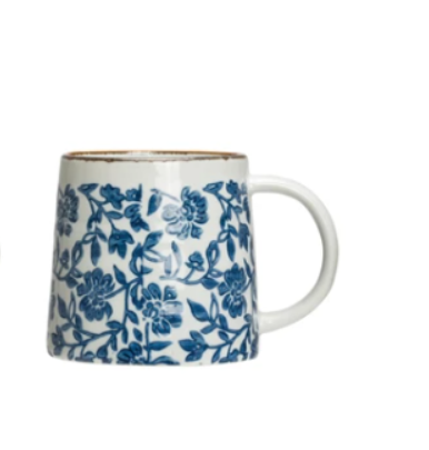 Blue Botanical Mug