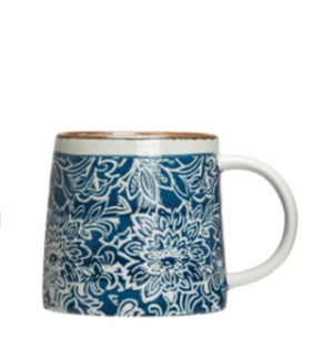 Blue Botanical Mug